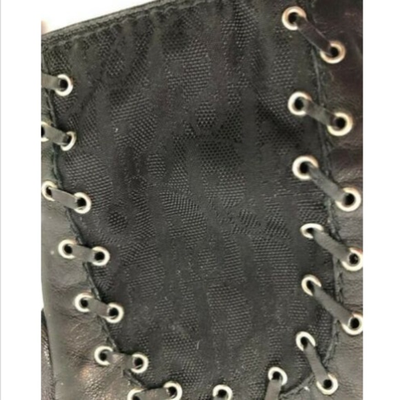 Christian Dior Womens Gloves Black Leather Cotton - Picture 9 of 12